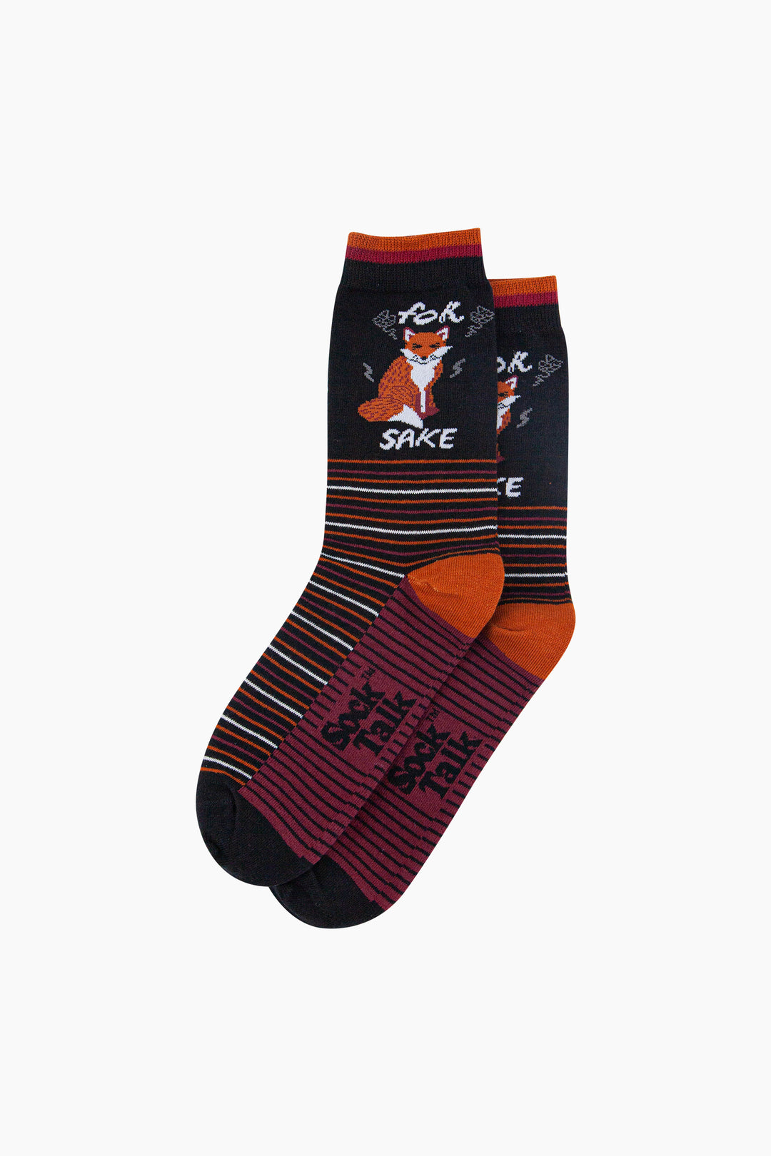 For-Fox-Sake-Combed-Cotton-Novelty-Socks-in-Black-Lying-Flat