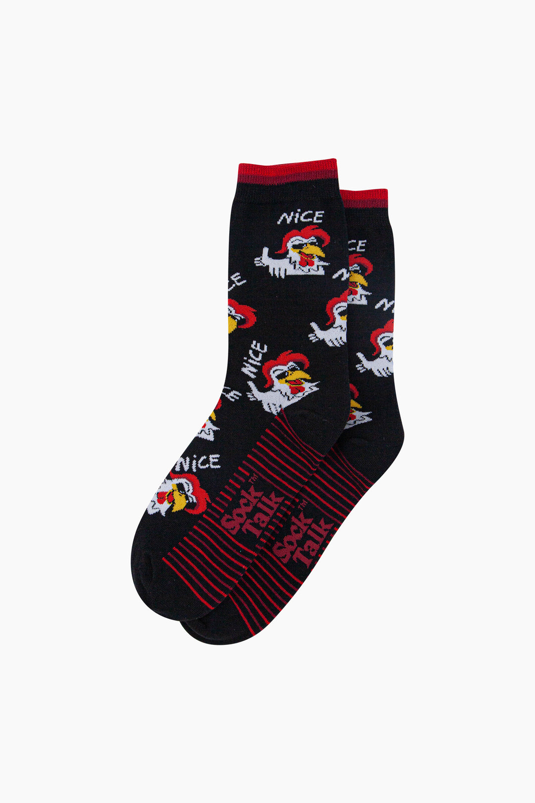 Nice-Cock-Combed-Cotton-Novelty-Socks-in-Black-Lying-Flat