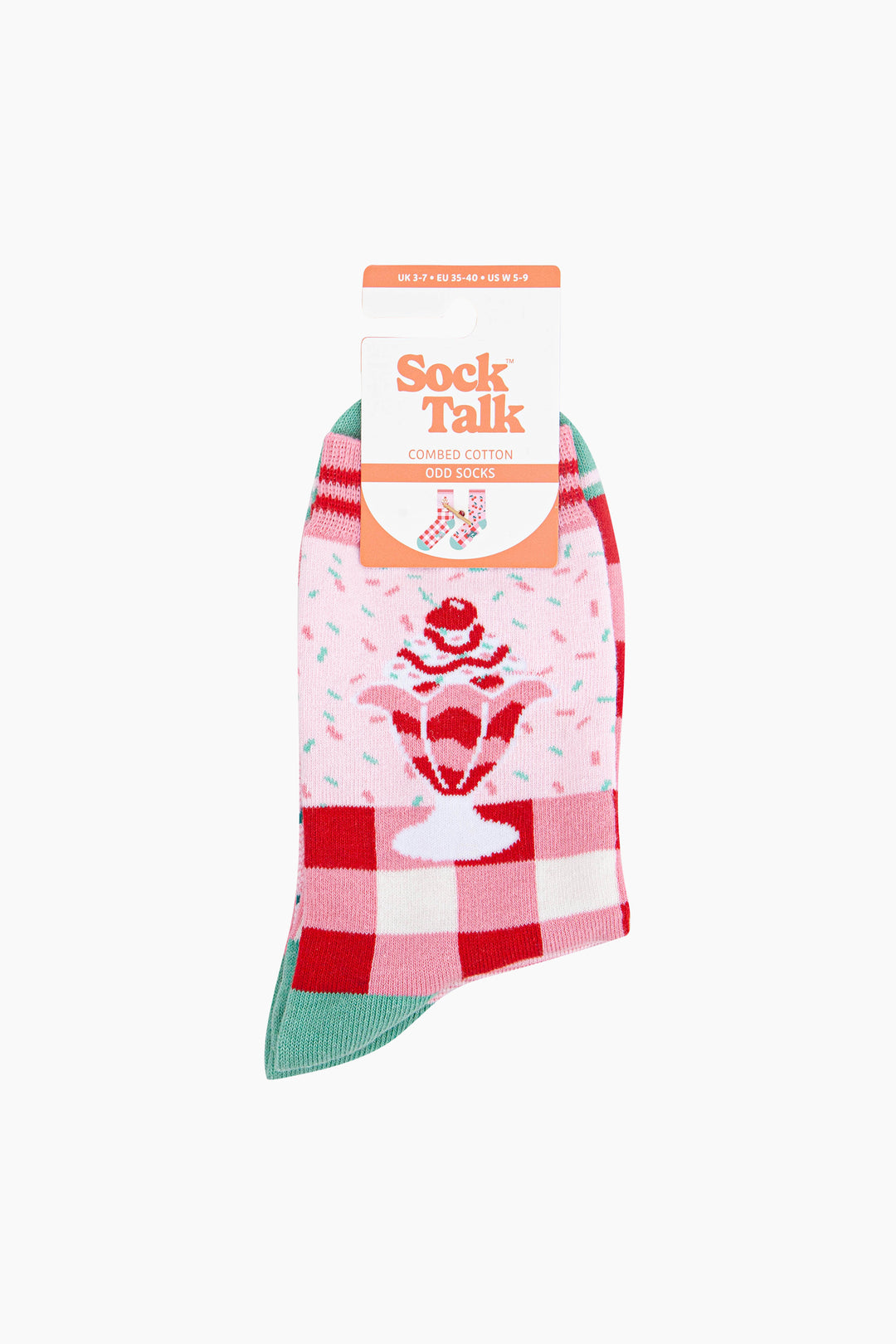 Cherry-Ice-Cream-Sundae-Combed-Cotton-Odd-Socks-in-Pink-In-Packaging