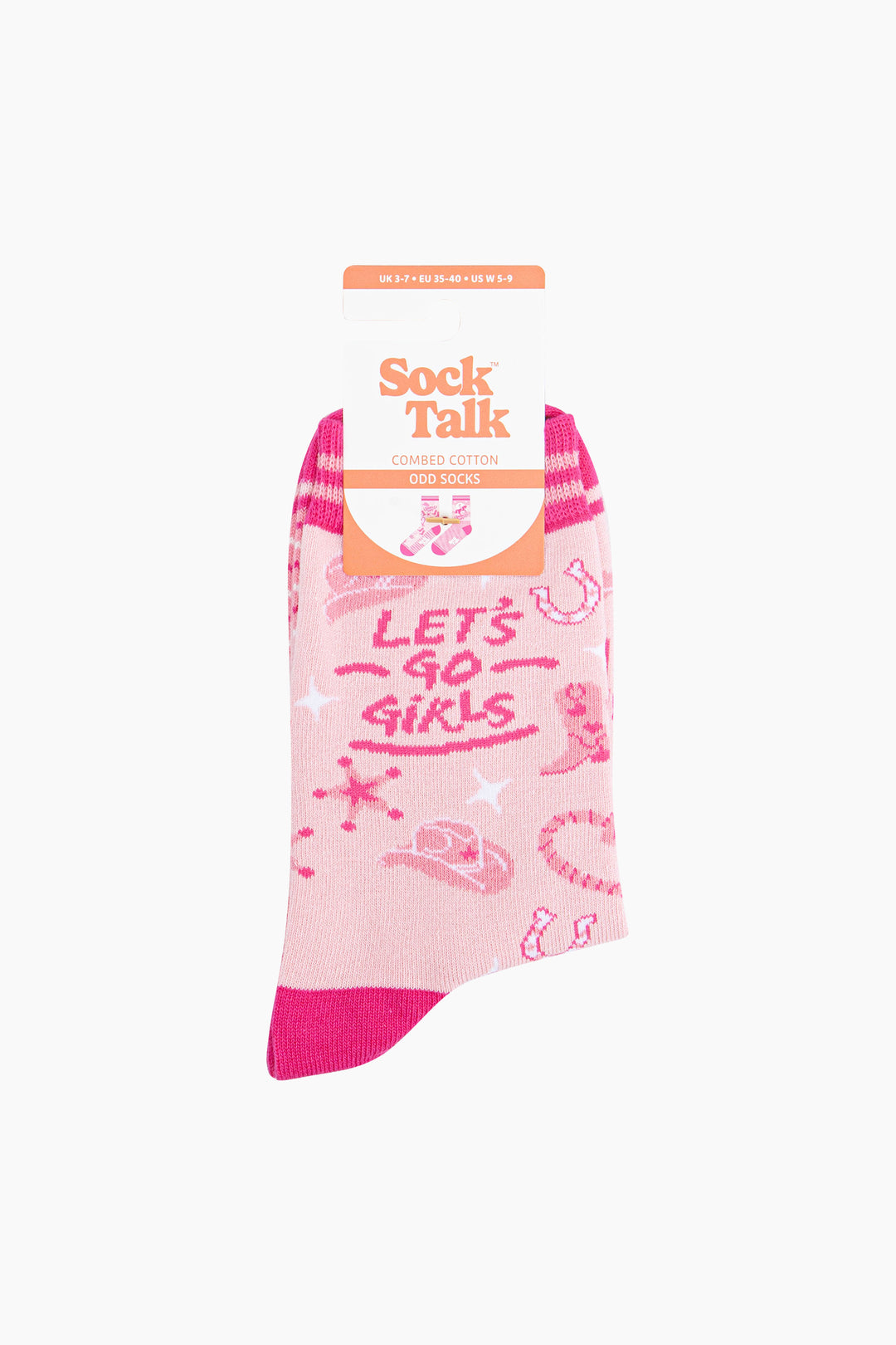 Saddle-Up-Horse-Combed-Cotton-Odd-Socks-in-Pink-In-Packaging