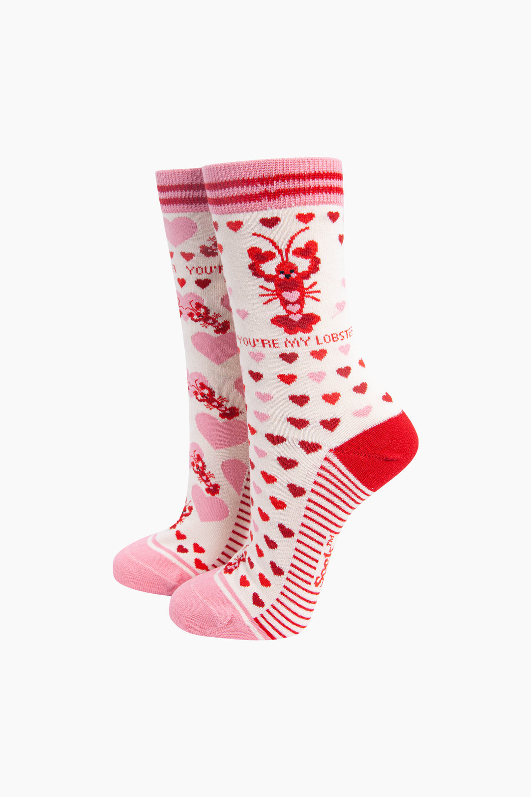 You're-My-Lobster-Combed-Cotton-Off-Socks-in-Pink-Mannequin