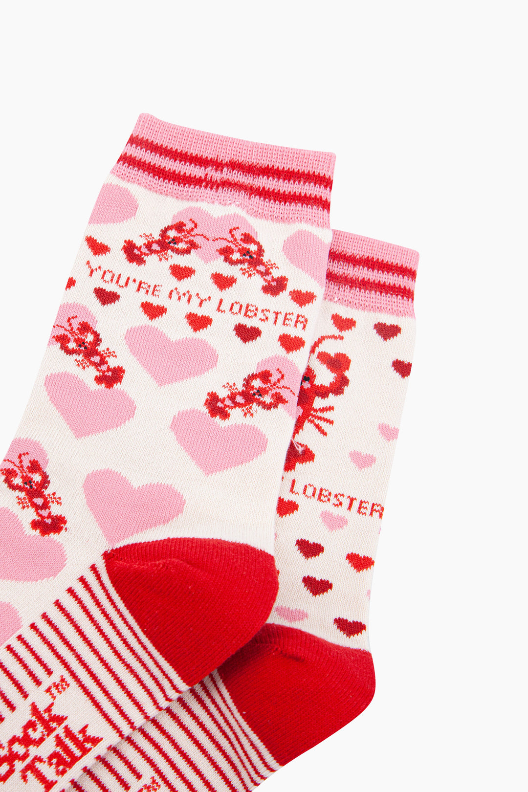 You're-My-Lobster-Combed-Cotton-Off-Socks-in-Pink-Closeup