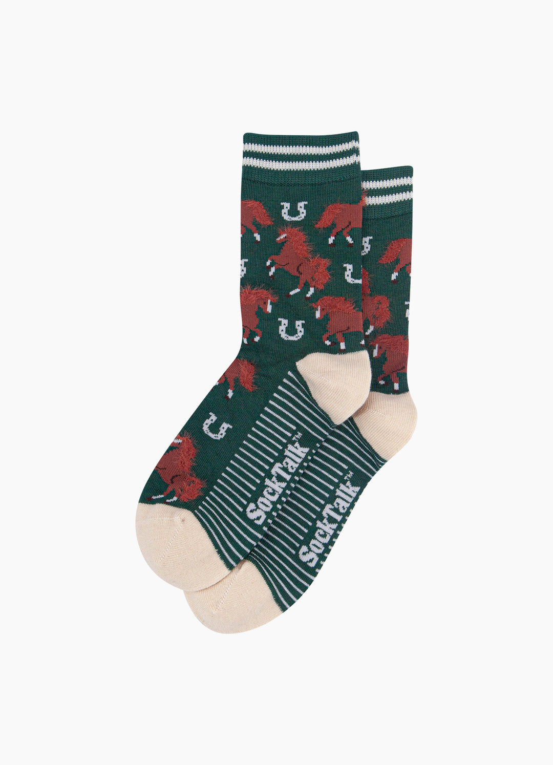 Green-Horse-Women's-Fluffy-Bamboo-Socks-Laid-Flat