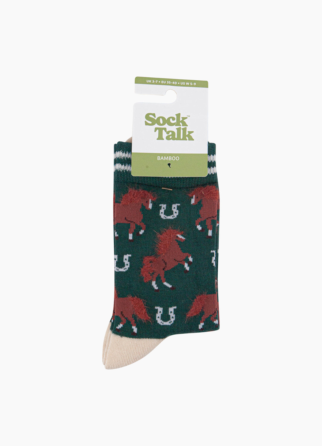 Green-Horse-Women's-Fluffy-Bamboo-Socks-In-Packaging