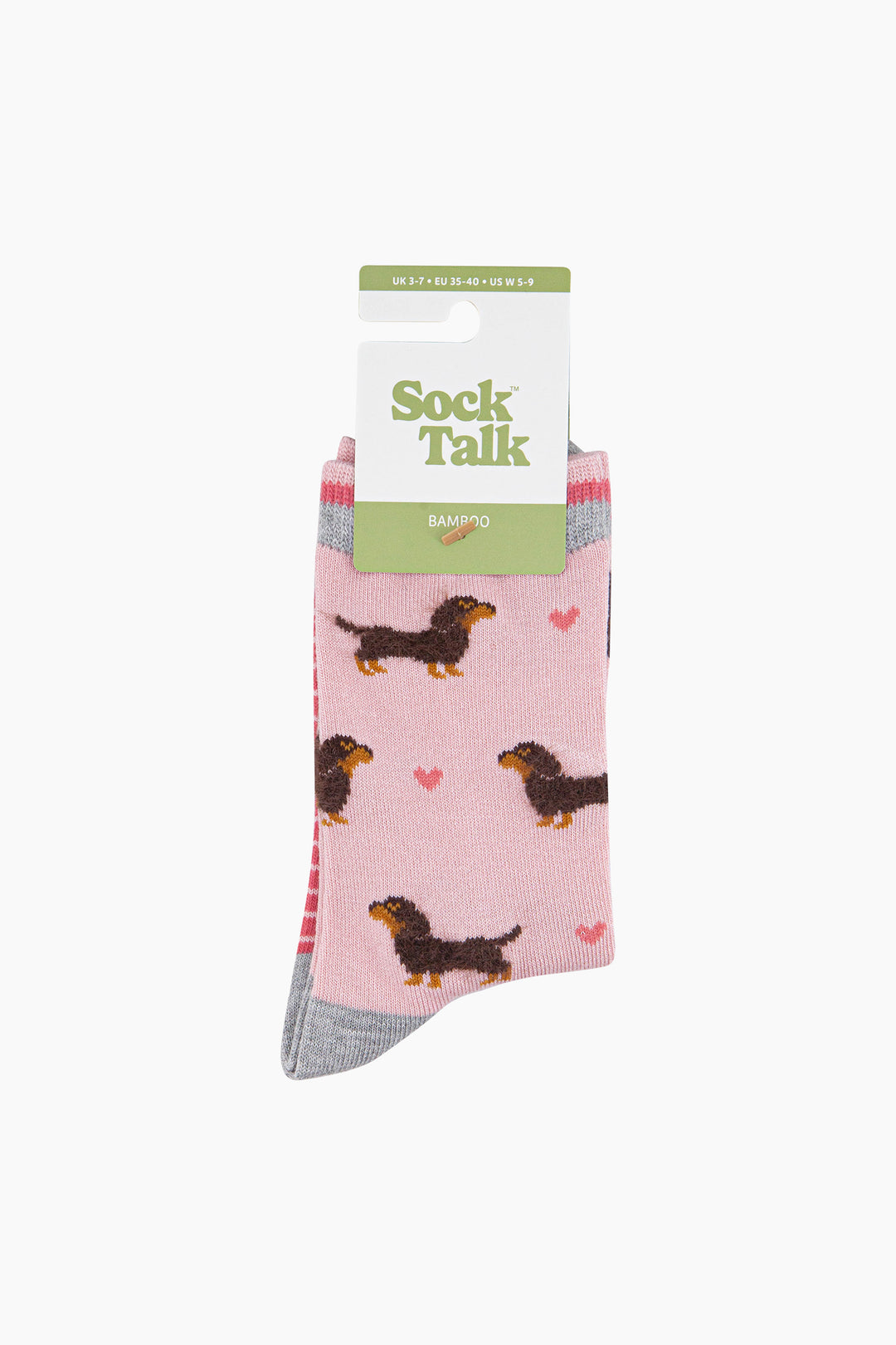 Sausage-Dogs-Hearts-Fluffy-Bamboo-Socks-in-Pink-In-Packaging