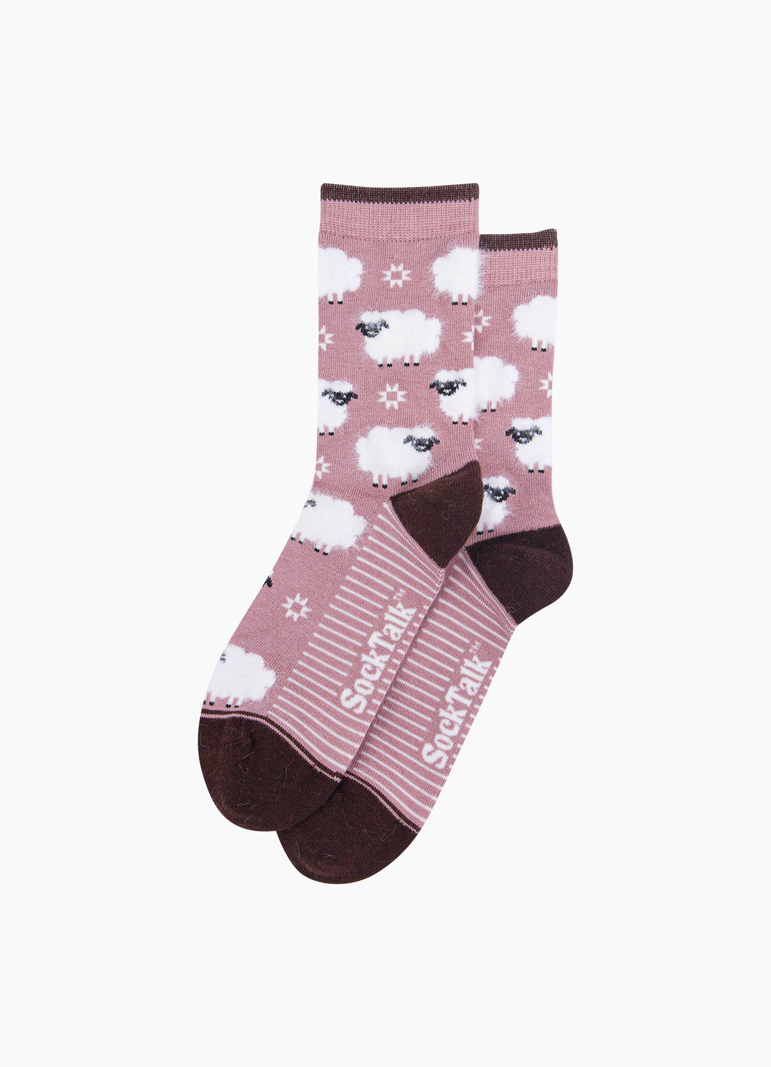 Pink-Sheep-Women's-Fluffy-Bamboo-Socks-Laid-Flat