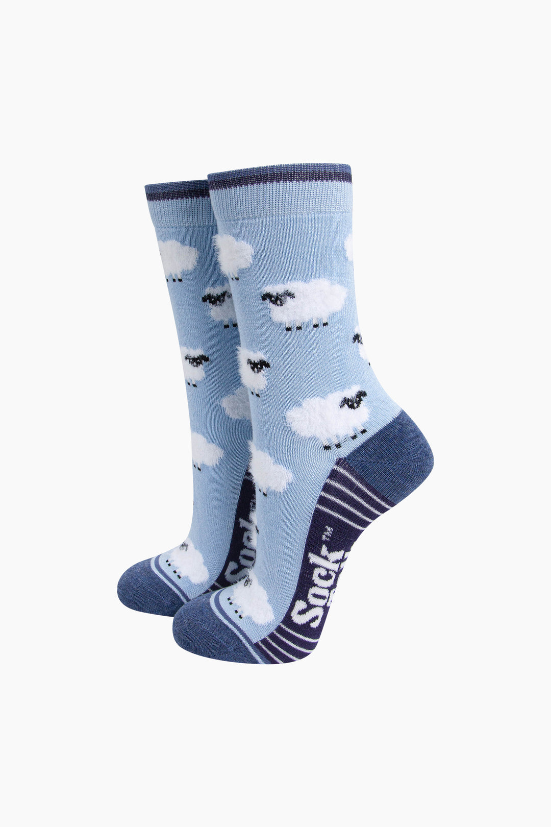 Sheep-Fluffy-Bamboo-Socks-in-Blue-Mannequin