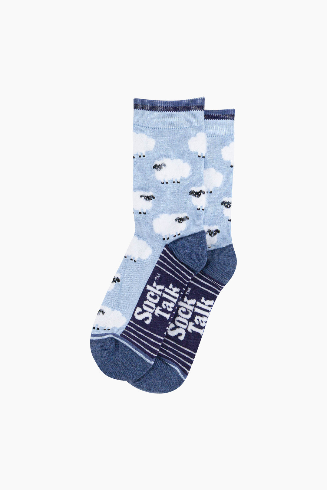 Sheep-Fluffy-Bamboo-Socks-in-Blue-Lying-Flat