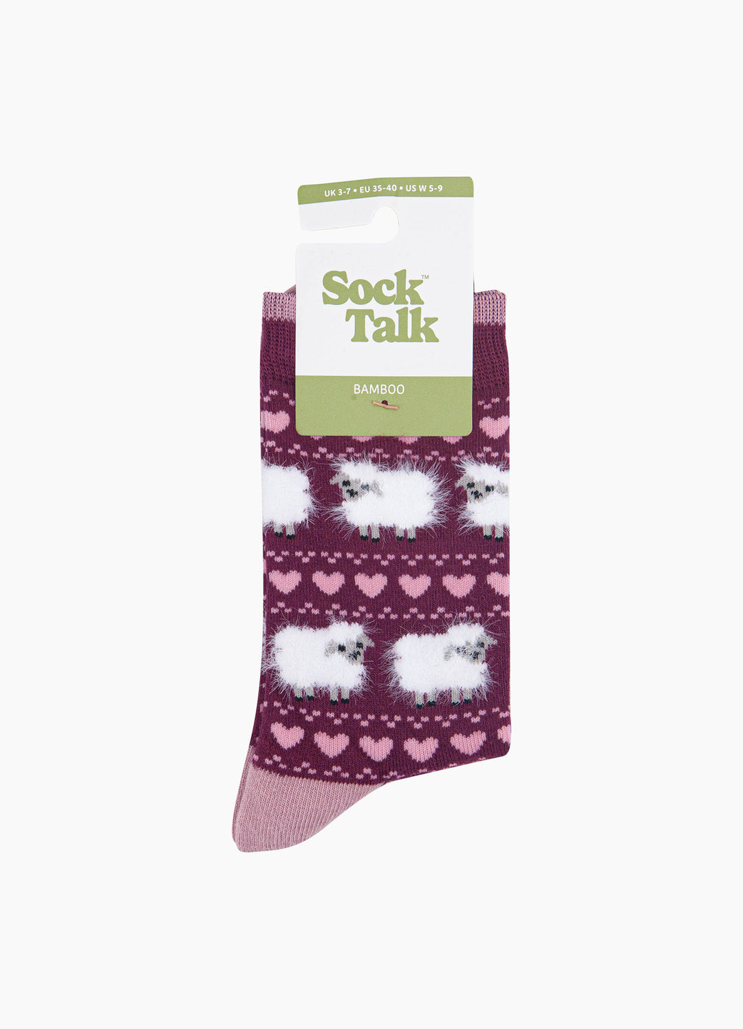 Berry-Sheep-Women's-Fluffy-Bamboo-Socks-In-Packaging