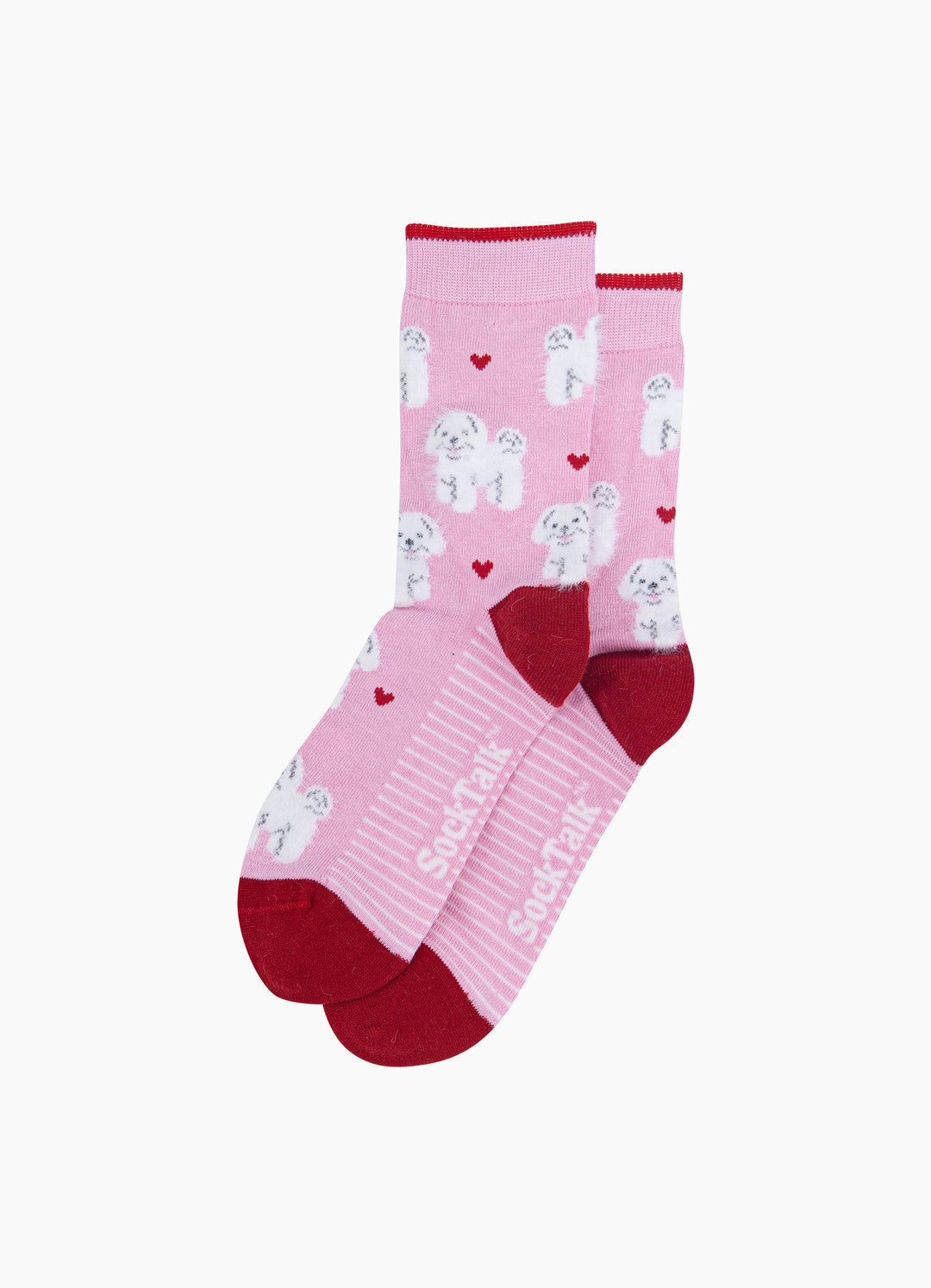 Pink-Dog-Women's-Fluffy-Bamboo-Socks-Laid-Flat