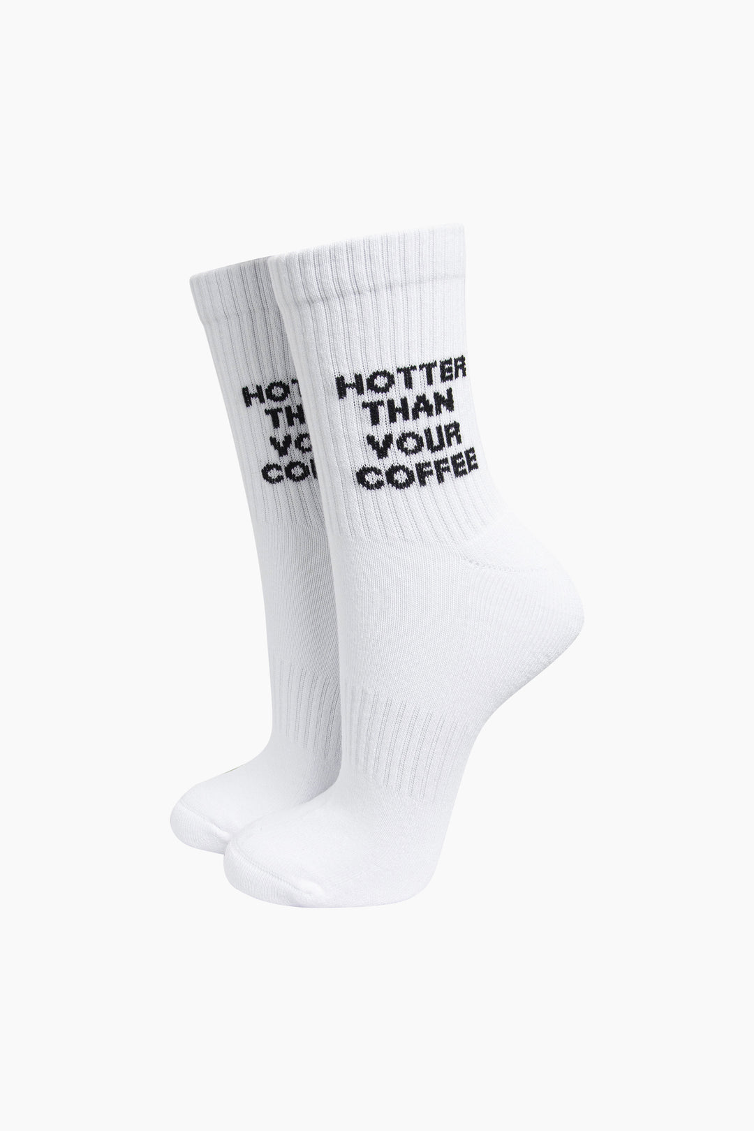 Hotter Than Your Coffee Organic Cotton Sports Socks in White