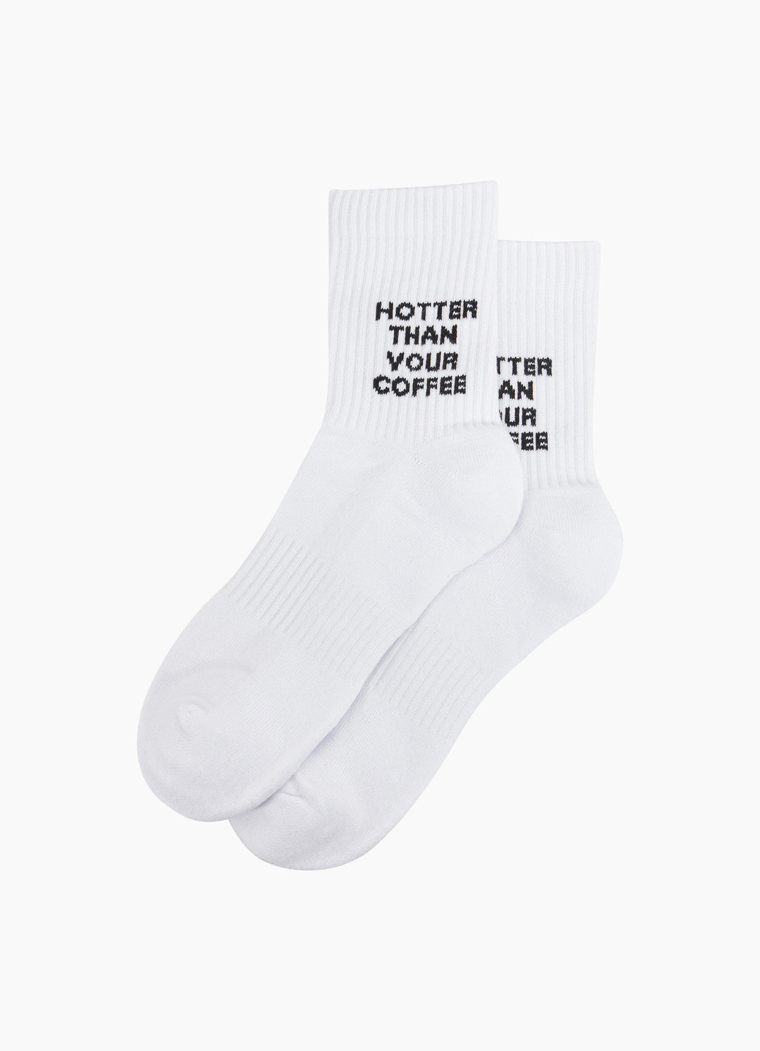 Hotter-Than-Your-Coffee-Organic-Cotton-Sports-Socks-in-White-Laid-Flat