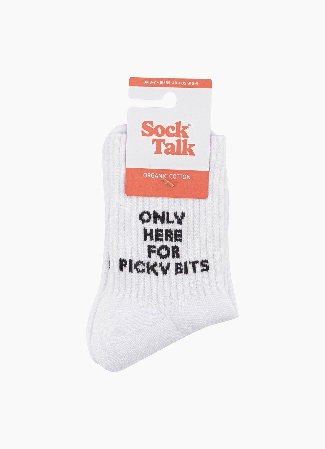 Only-Here-For-Picky-Bits-Organic-Cotton-Sports-Socks-in-White-In-Packaging