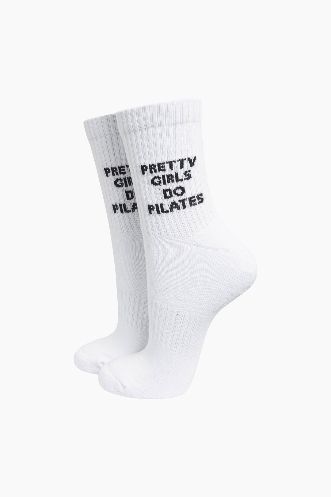 Pretty Girls Do Pilates Organic Cotton Sports Socks in White