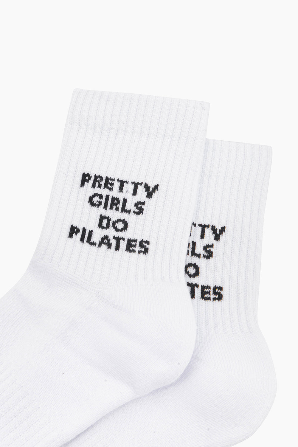 Pretty-Girls-Do-Pilates-Organic-Cotton-Sports-Socks-in-White-Close-Up