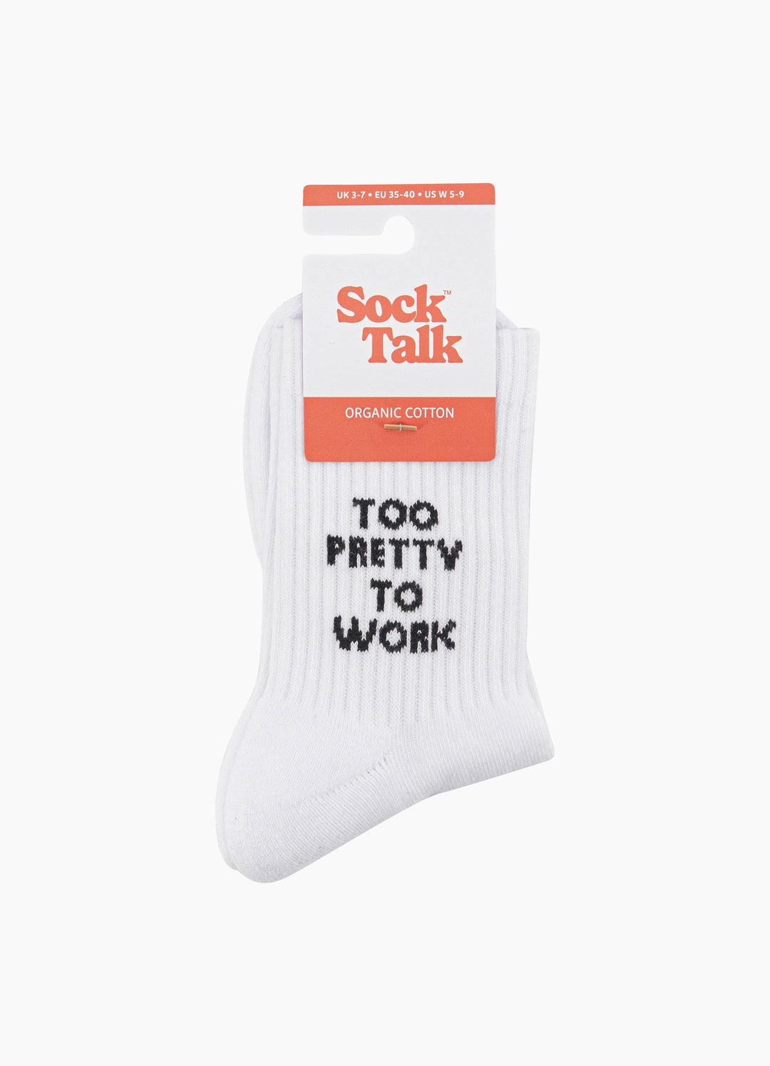 Too-Pretty-To-Work-Organic-Cotton-Sports-Socks-in-White-In-Packaging