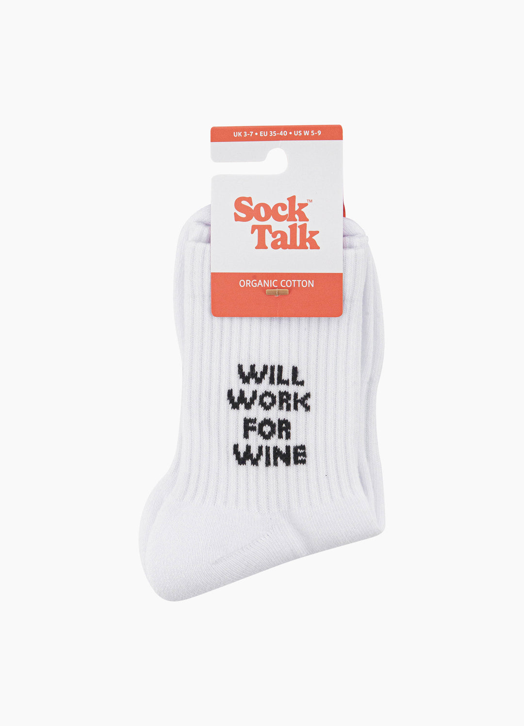 Will-Work-For-Wine-Organic-Cotton-Sports-Socks-in-White-In-Packaging