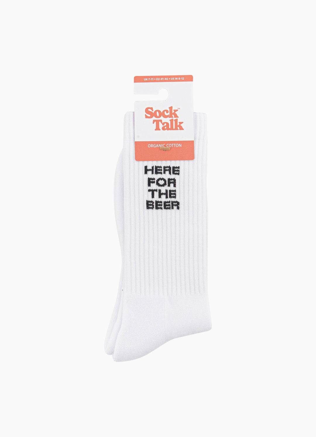 Here-for-The-Beer-Organic-Cotton-Sports-Socks-in-White-In-Packaging