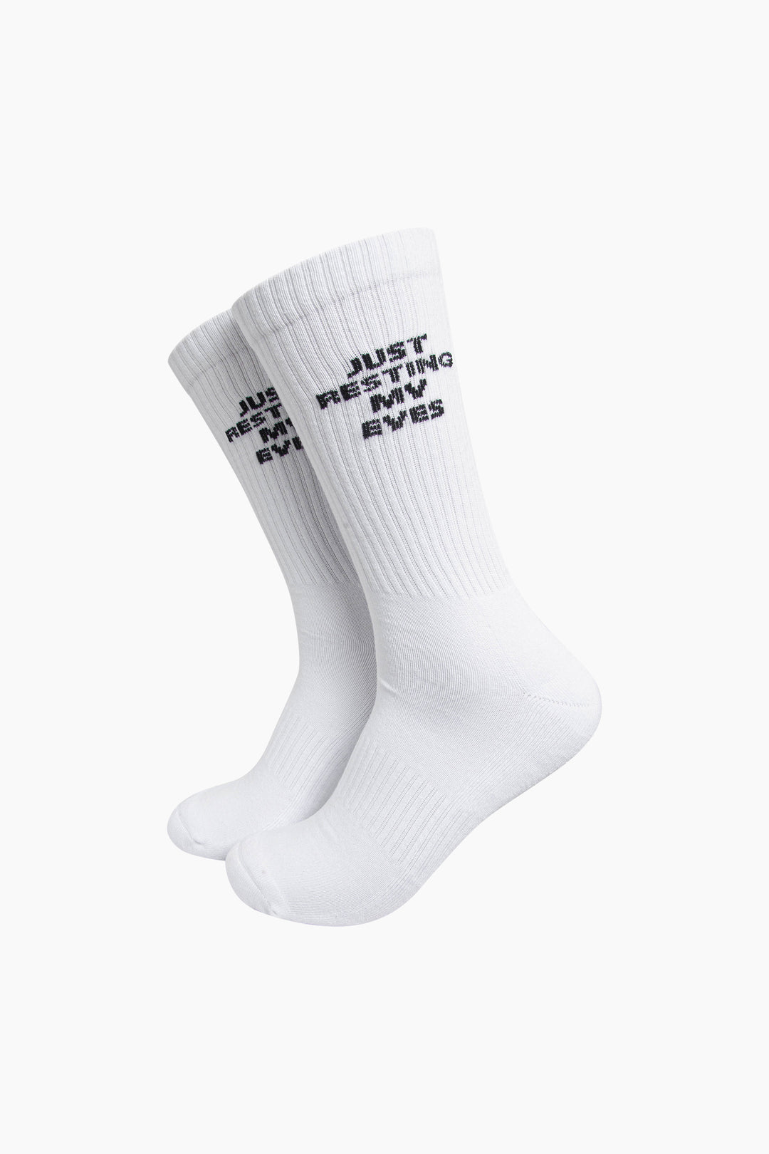 Just Resting My Eyes Organic Cotton Sports Socks in White