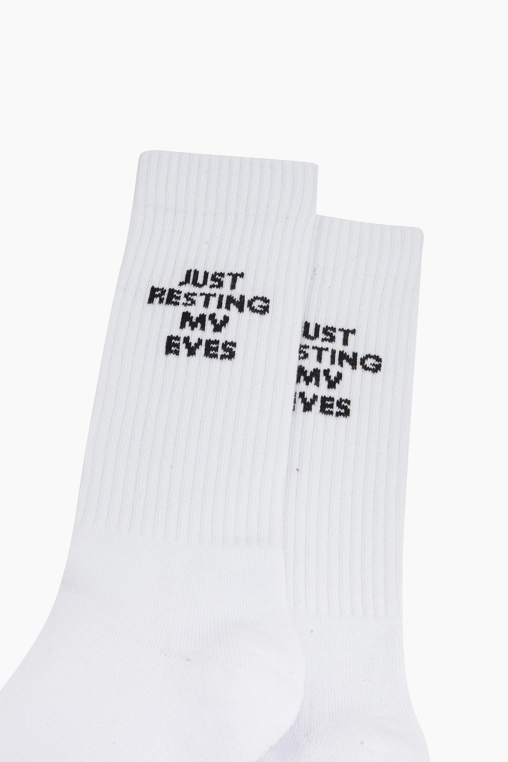 Just-Resting-My-Eyes-Organic-Cotton-Sports-Socks-in-White-Close-Up