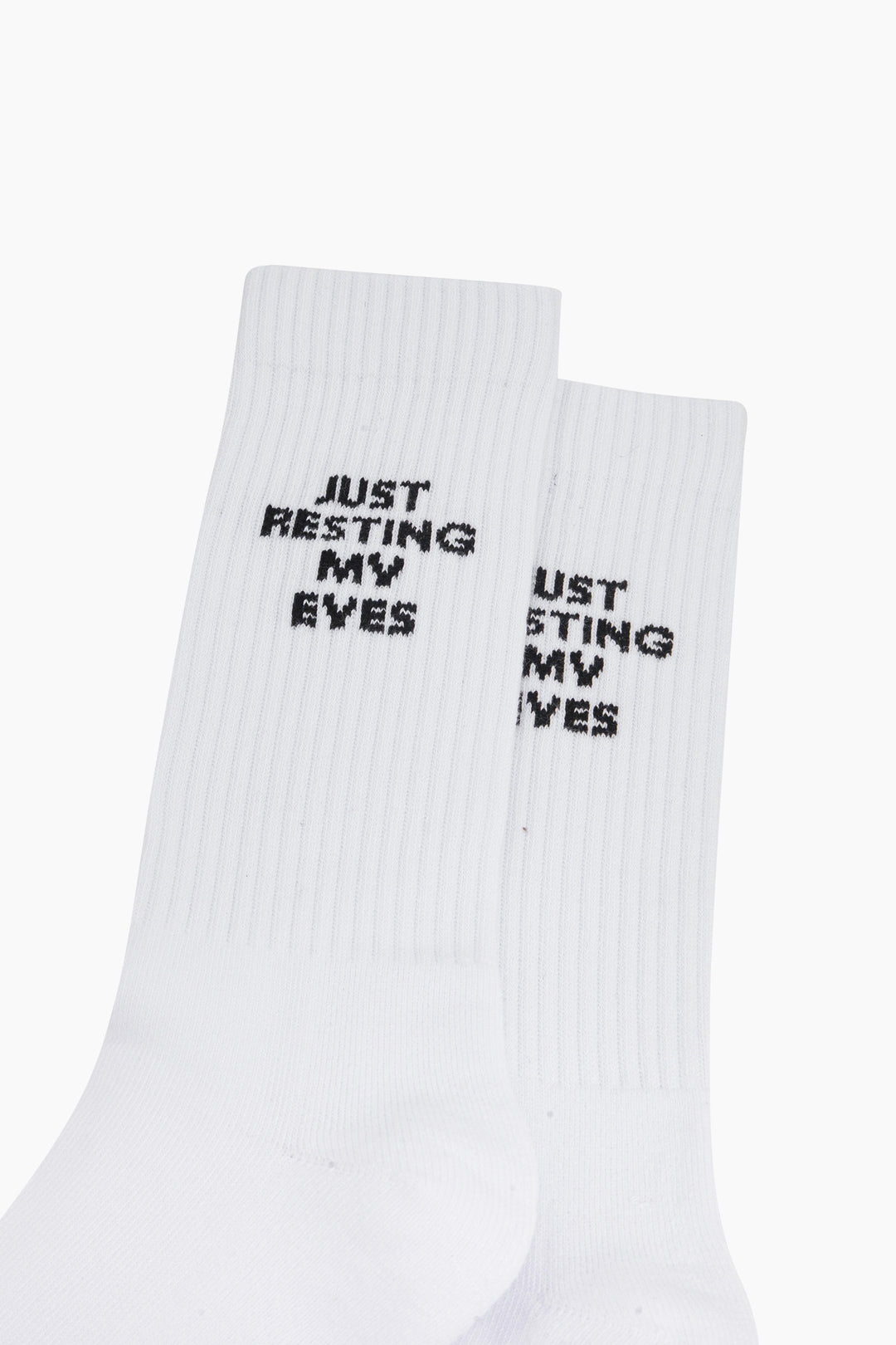 Just-Resting-My-Eyes-Organic-Cotton-Sports-Socks-in-White-Close-Up