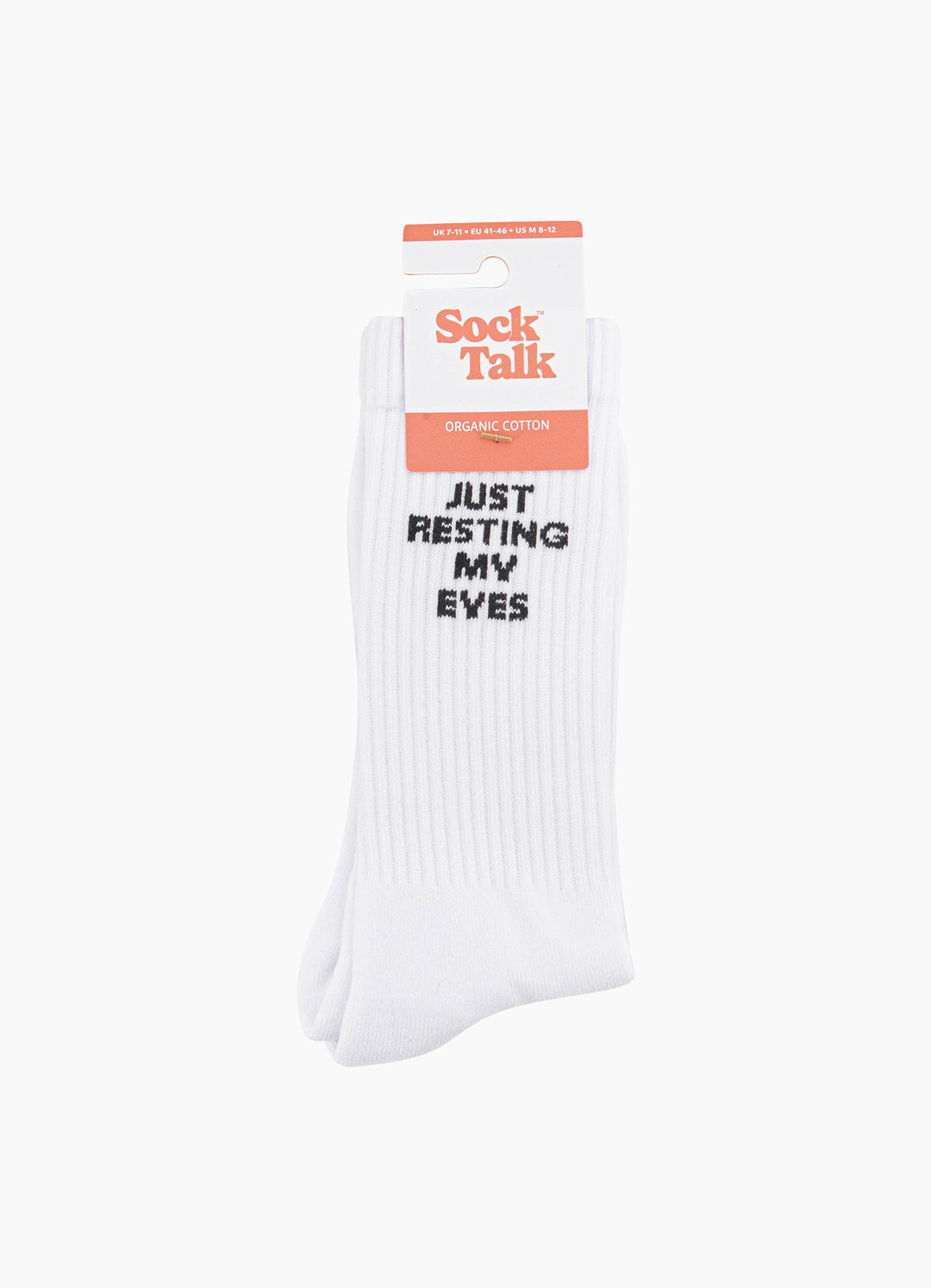 Just-Resting-My-Eyes-Organic-Cotton-Sports-Socks-in-White-In-Packaging