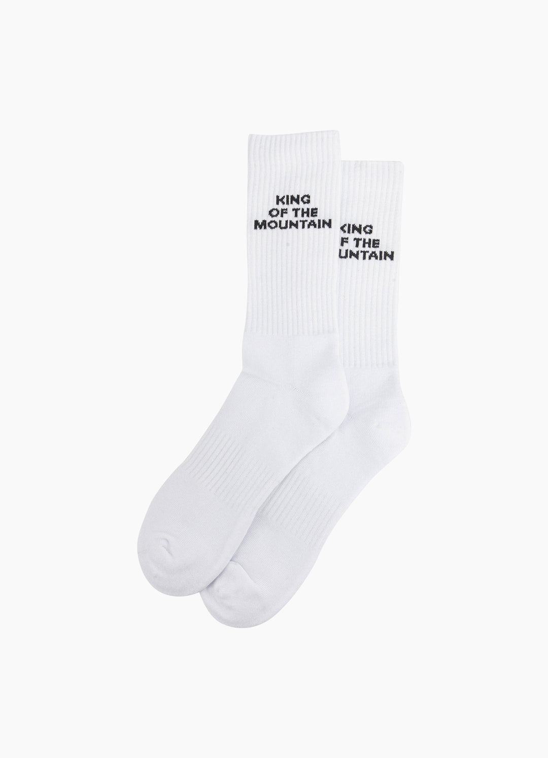 King-Of-The-Mountain-Organic-Cotton-Sports-Socks-in-White-Laid-Flat