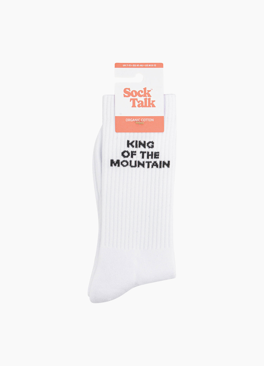 King-Of-The-Mountain-Organic-Cotton-Sports-Socks-in-White-In-Packaging