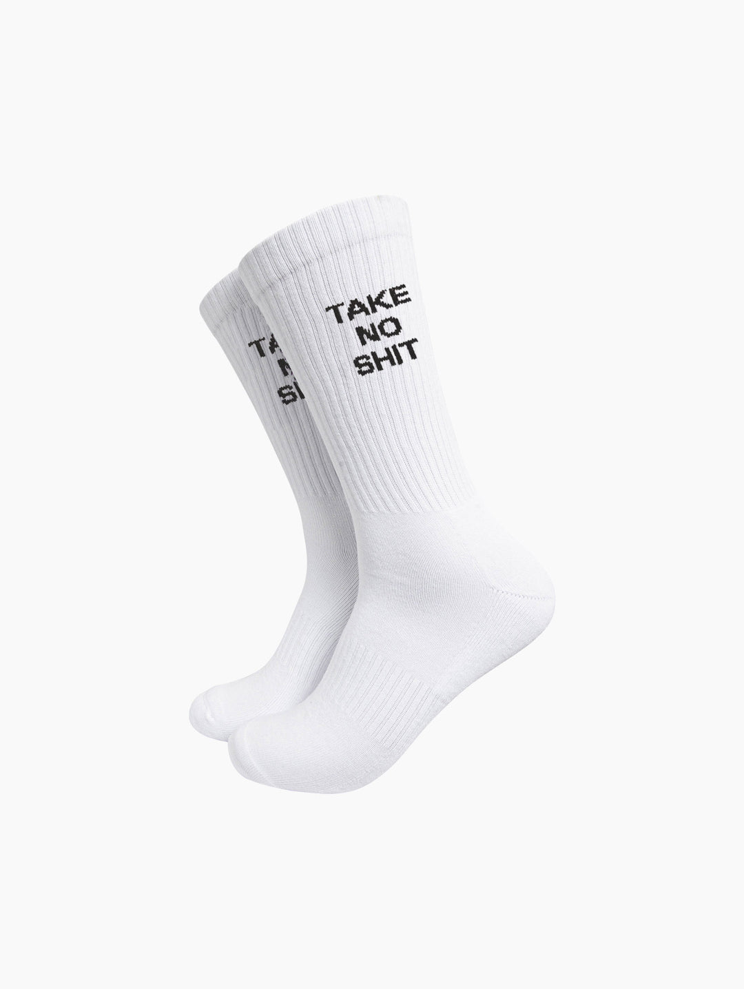 Take-No-Shit-Organic-Cotton-Sports-Socks-in-White-On-Mannequin