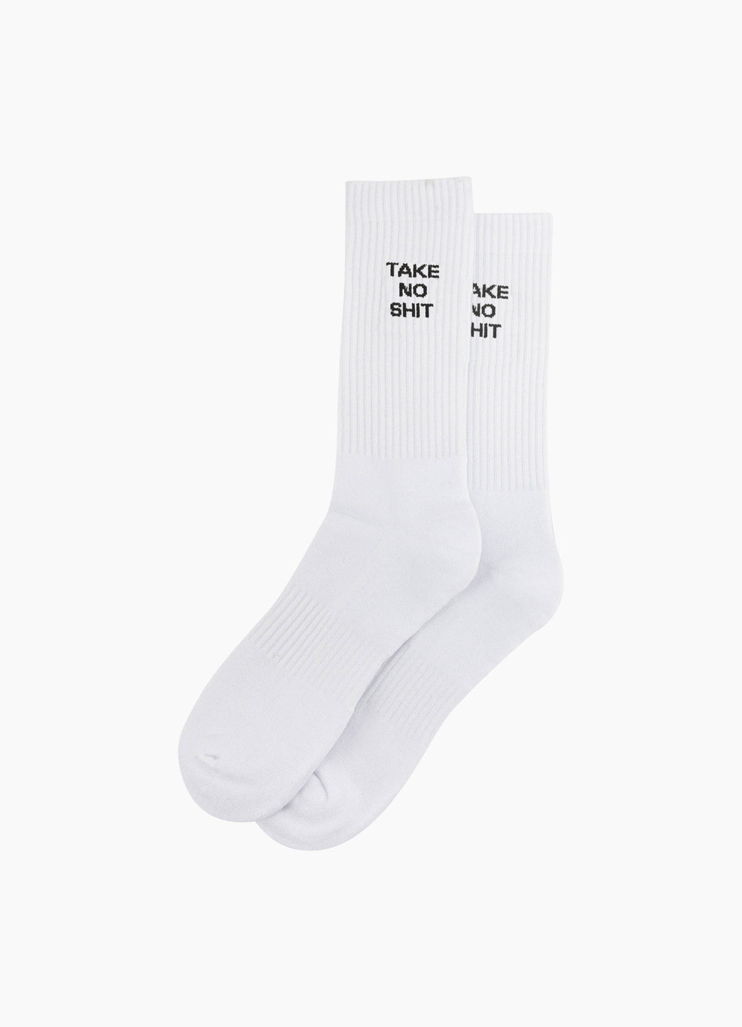 Take No Shit Organic Cotton Sports Socks in White