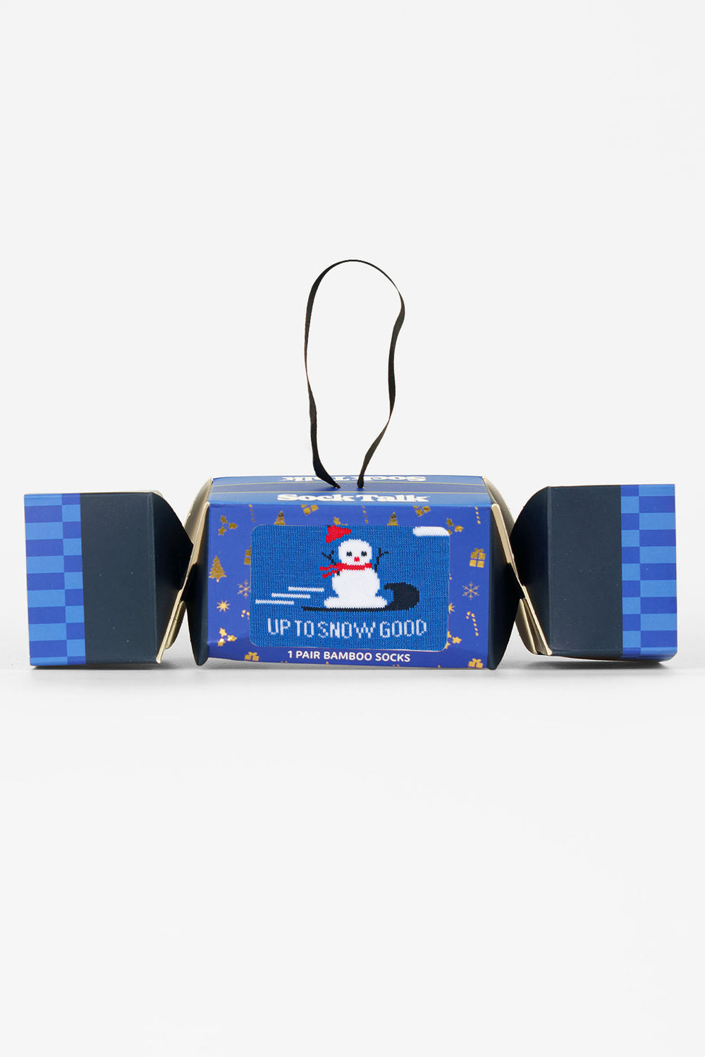 Up-To-Snow-Good-Bamboo-Crew-Socks-Christmas-Cracker-Gift-Box-in-Blue