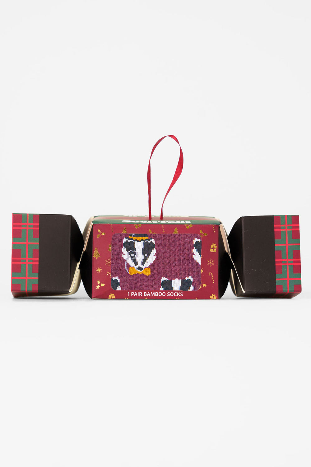 Dapper-Badger-Bamboo-Crew-Socks-Christmas-Cracker-Gift-Box-in-Burgundy