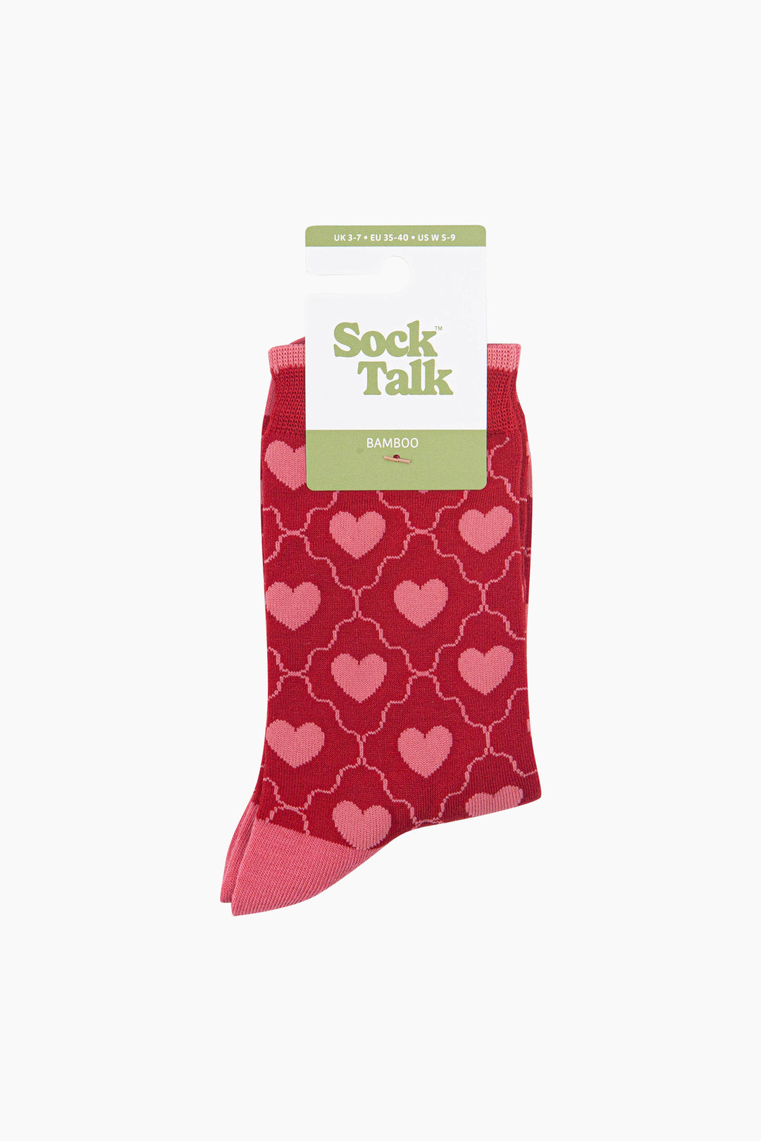 Heart Women's Bamboo Socks in Red