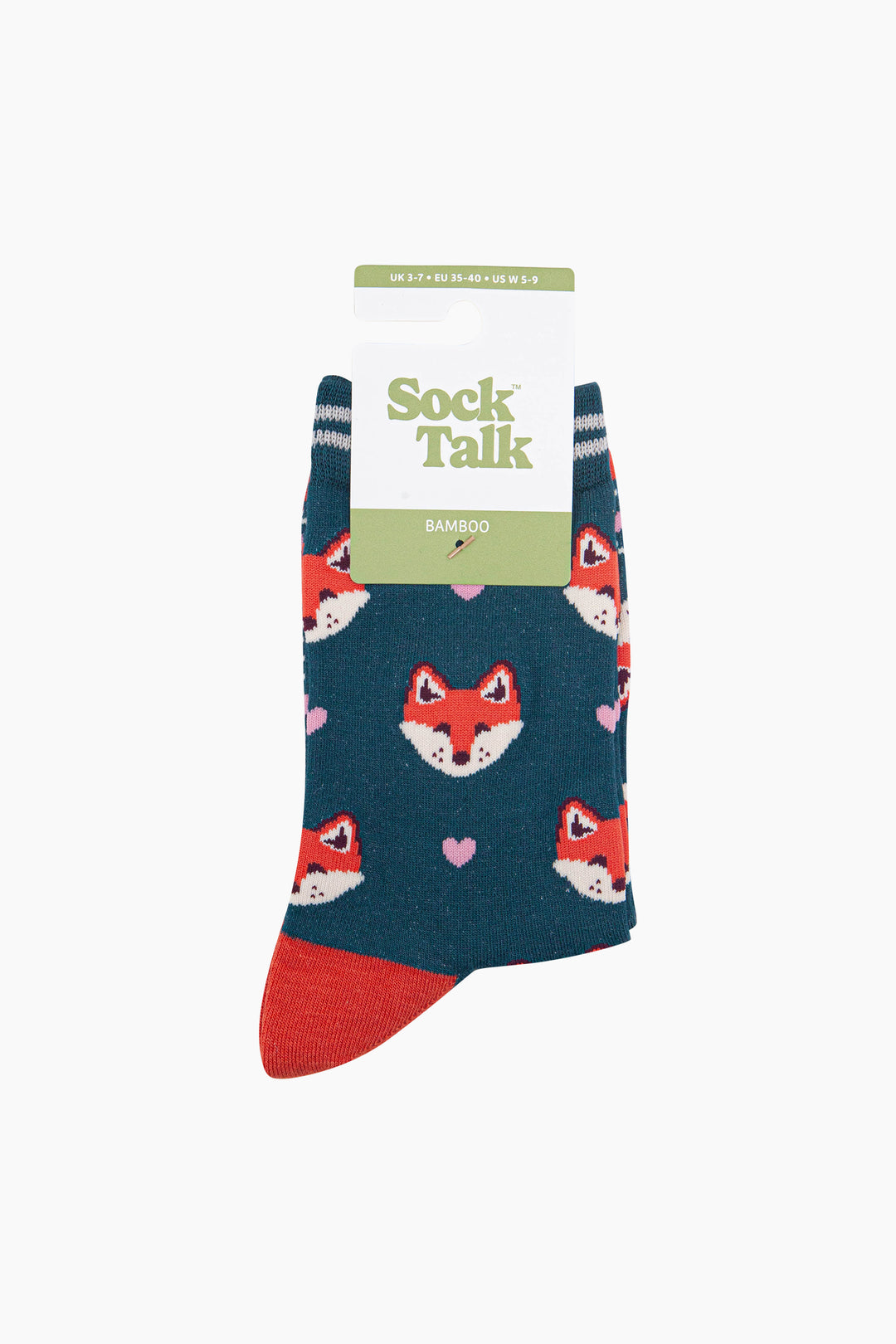 Fox-Women's-Bamboo-Socks-in-Forest-Green-In-Packaging