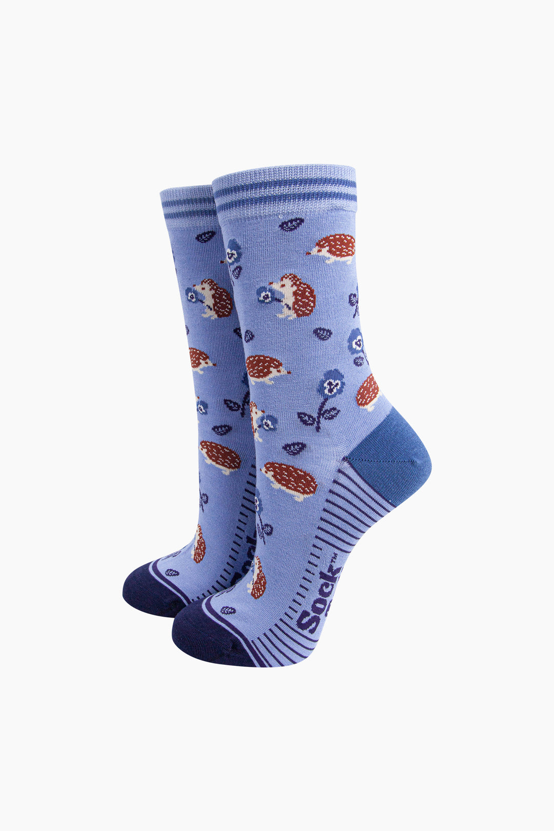Floral-Hedgehogs-Bamboo-Socks-Gift-Set-Blue