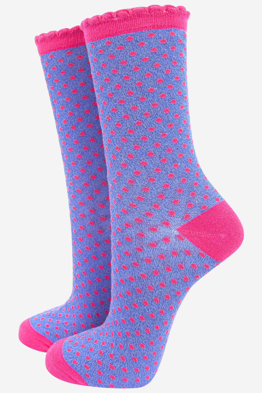 blue and pink glitter spotted polka dot ankle socks with an all over glitter sparkle
