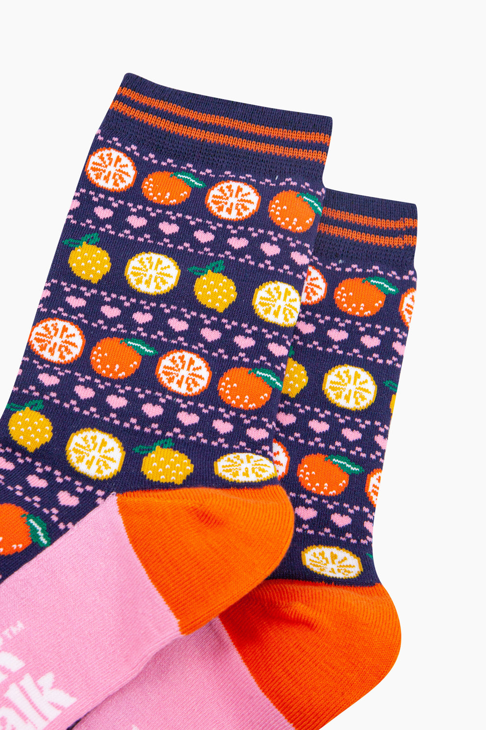 Oranges-&-Lemons-Bamboo-Socks-in-Navy-Blue-Closeup