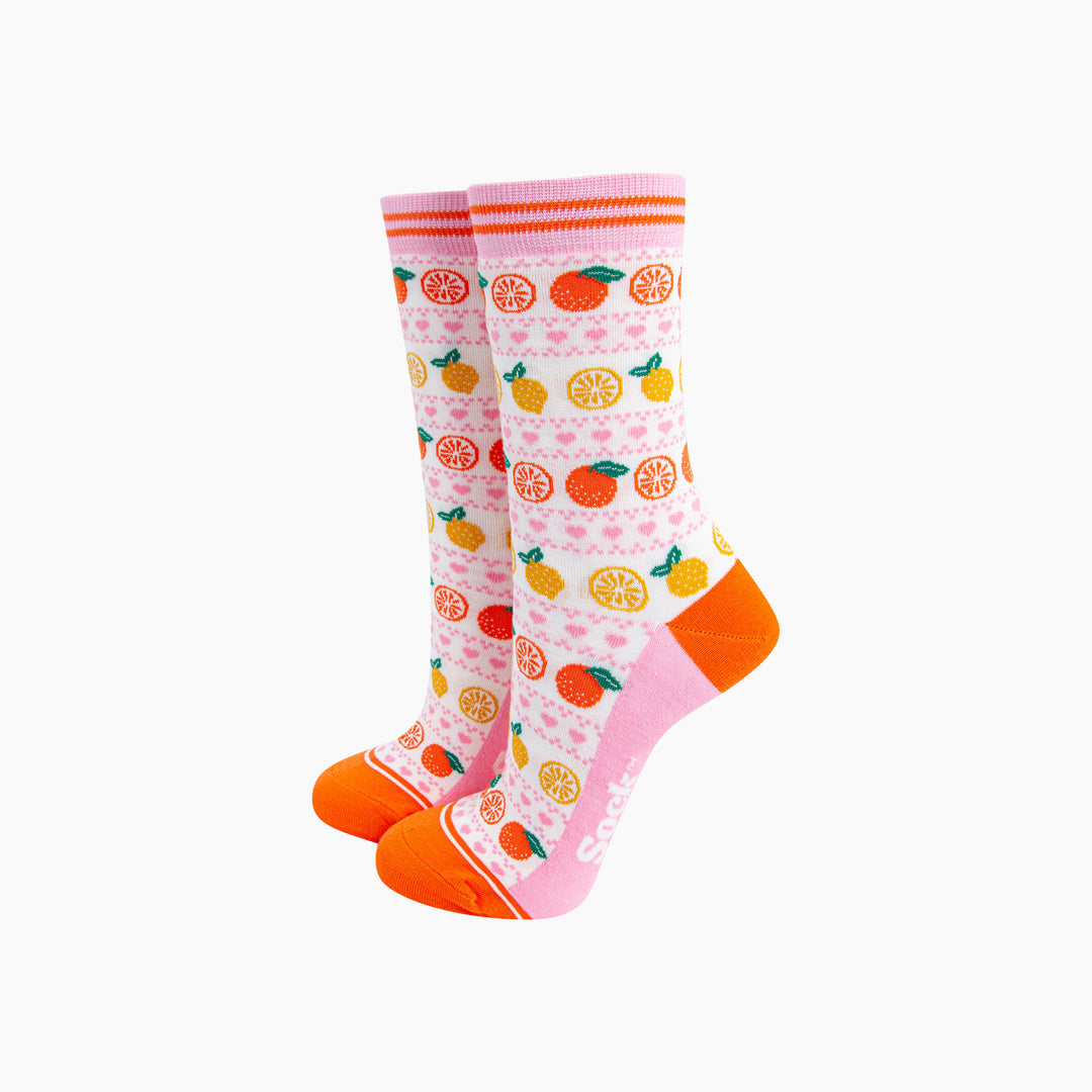 Oranges-&-Lemons-Bamboo-Socks-in-White-Mannequin