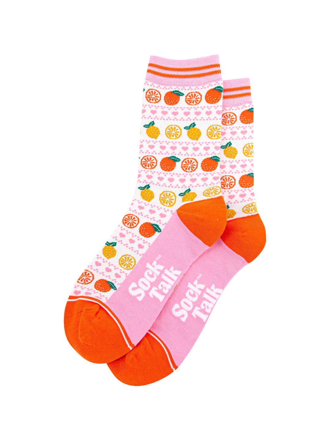 Oranges-&-Lemons-Bamboo-Socks-in-White-Lying-Flat