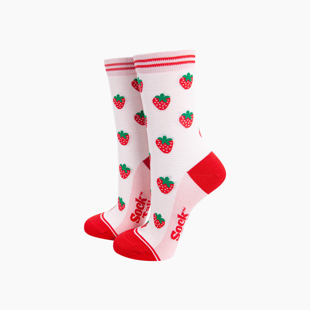 Strawberries-Bamboo-Socks-in-Light-Pink-Mannequin