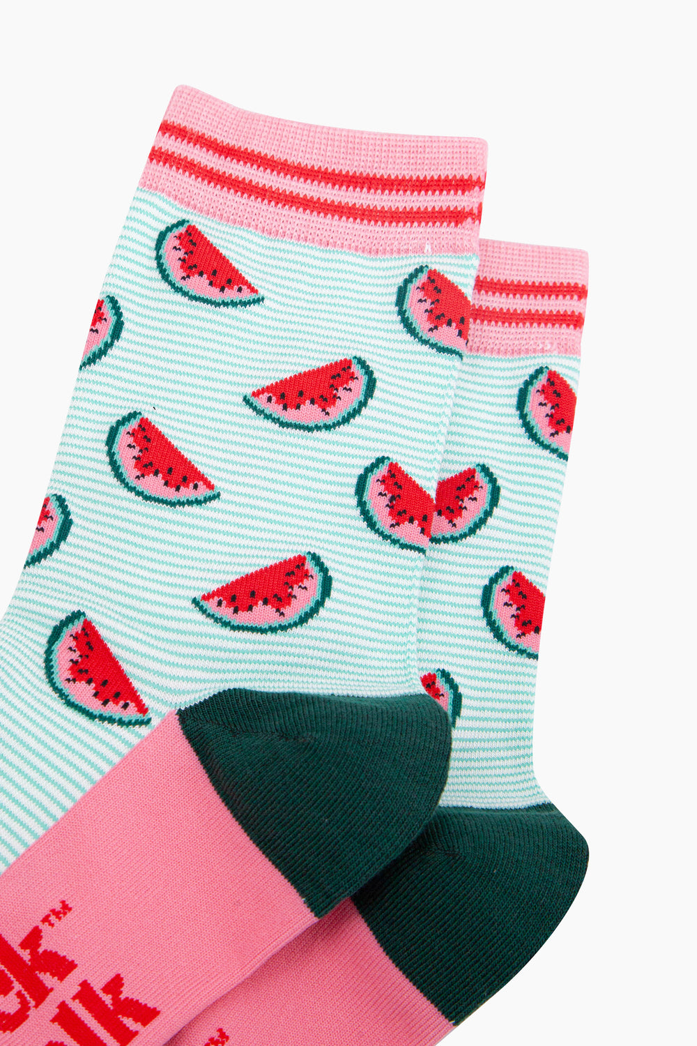 Sliced-Watermelon-Bamboo-Socks-in-Green-Closeup