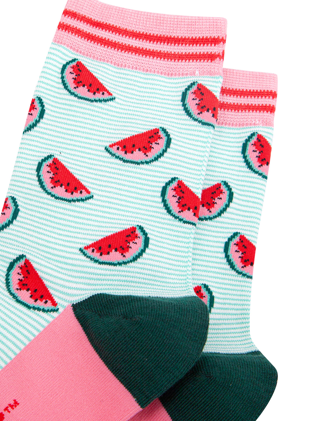 Sliced-Watermelon-Bamboo-Socks-in-Green-Closeup