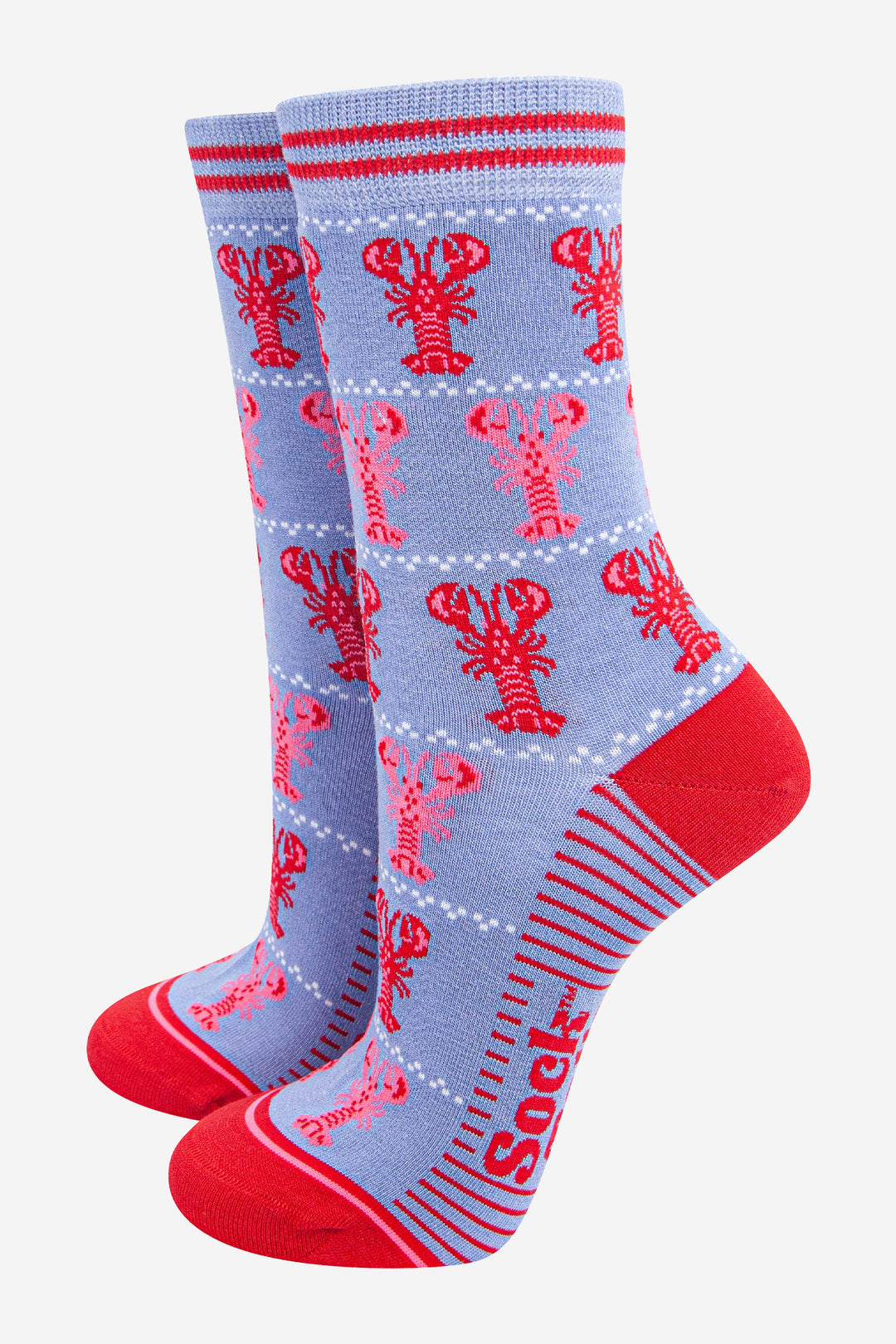 Women's Bamboo Ankle Socks Trio Gift Set - Cream/Pink, Lobsters