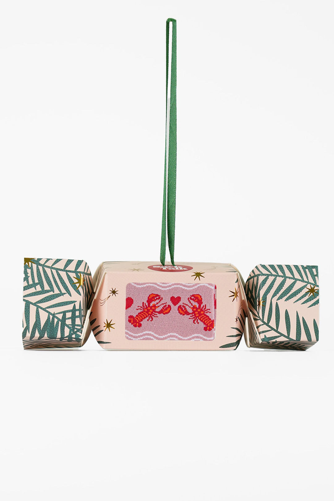 Women's Bamboo Ankle Socks Christmas Cracker Gift Box - Light Pink/Red, Lobsters with Love Hearts