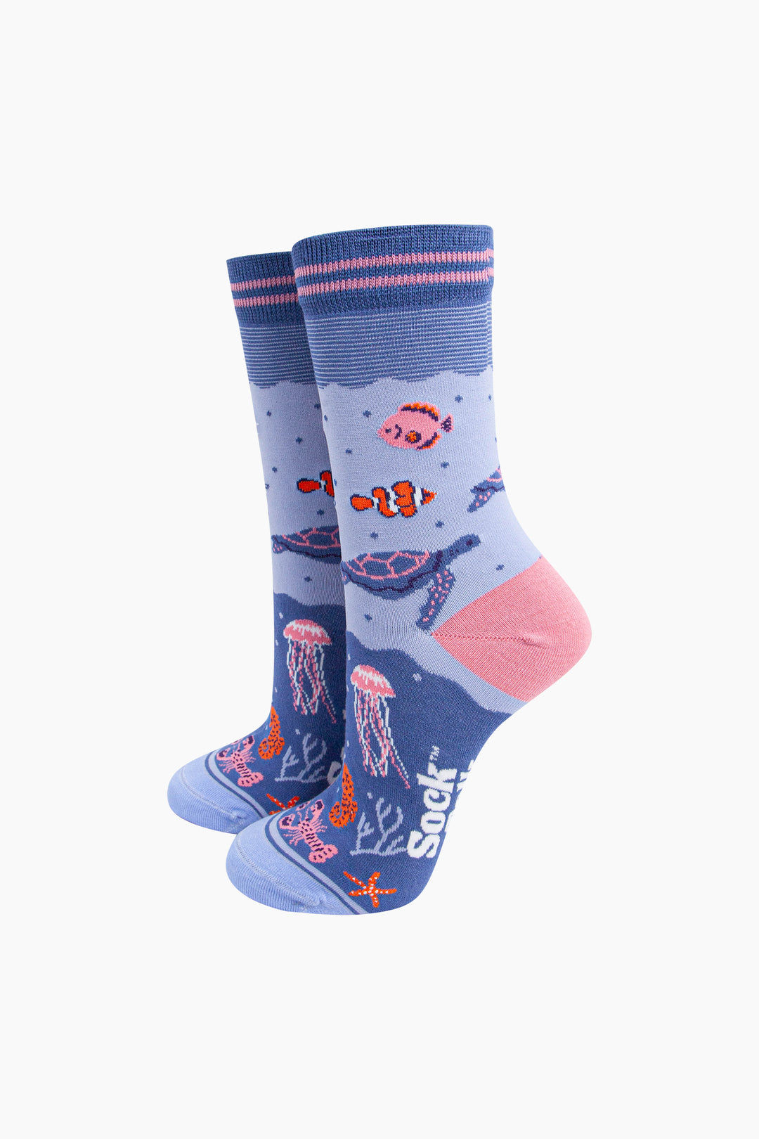 Under-The-Sea-Bamboo-Socks-in-Blue-mannequin