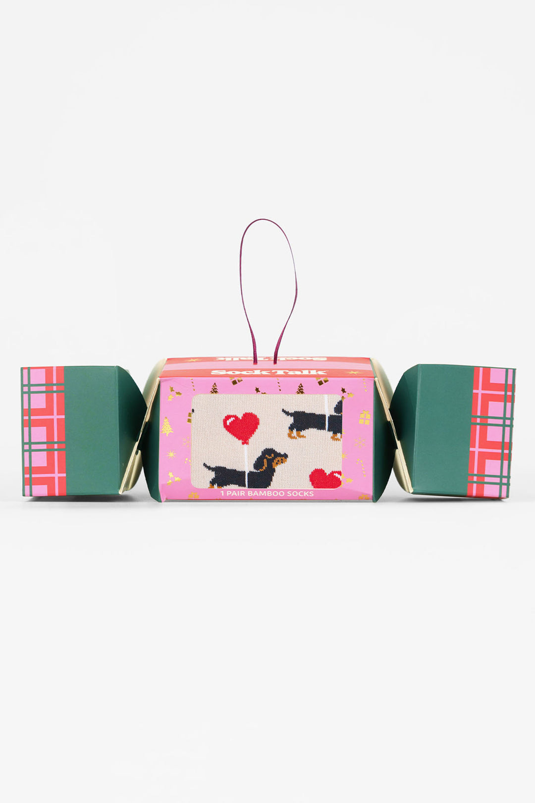 Sausage-Dog-Heart-Balloons-Bamboo-Crew-Socks-Christmas-Cracker-Gift-Box-in-Cream