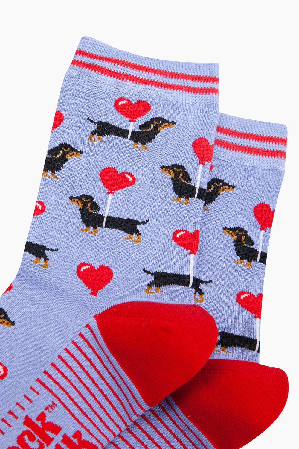 Sausage-Dogs-Heart-Balloon-Bamboo-Socks-in-Blue-Close-Up