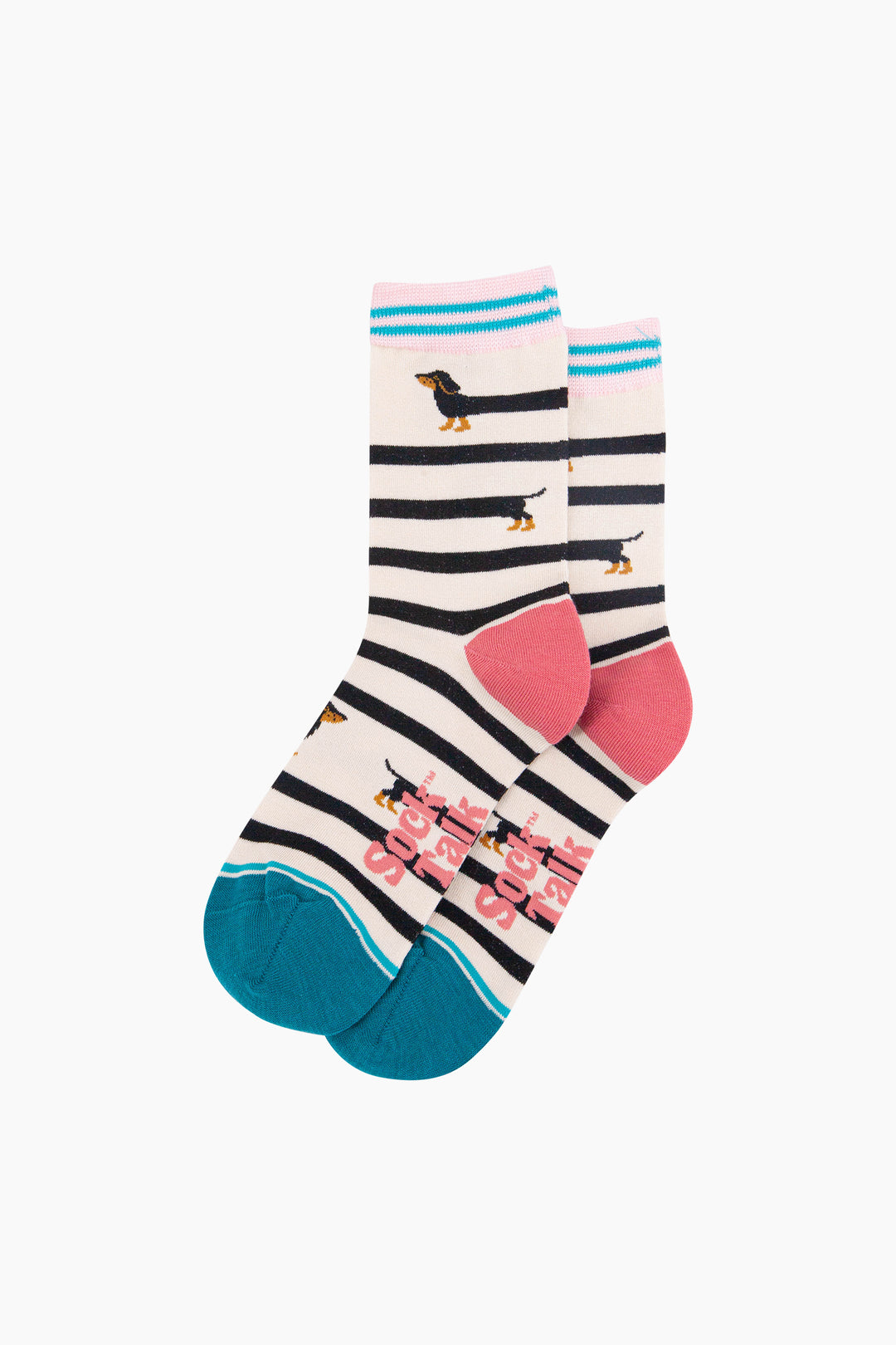Winding-Sausage-Dog-Bamboo-Socks-in-Cream-Laid-Flat