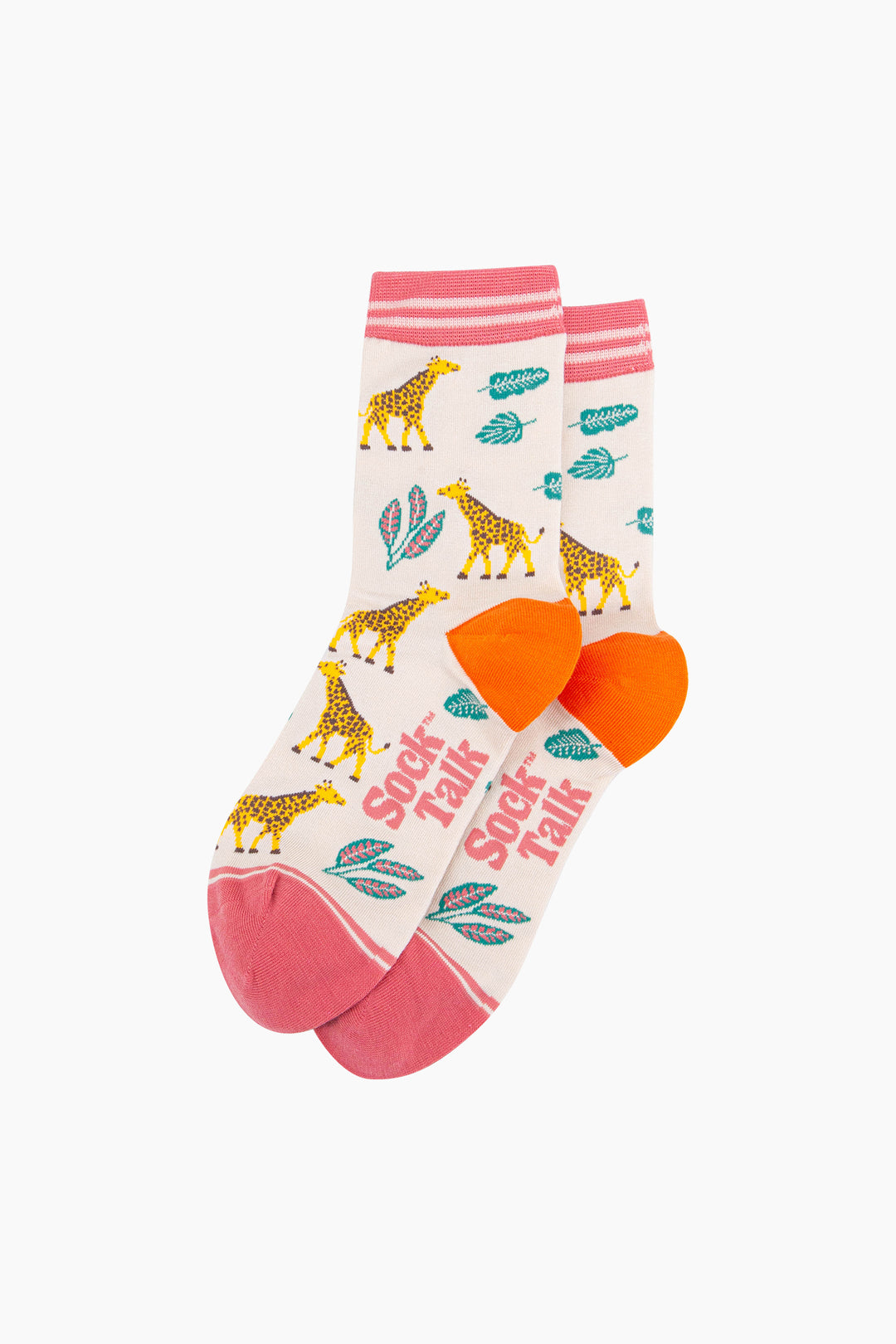 Giraffe-Bamboo-Socks-in-Cream-laid-flat