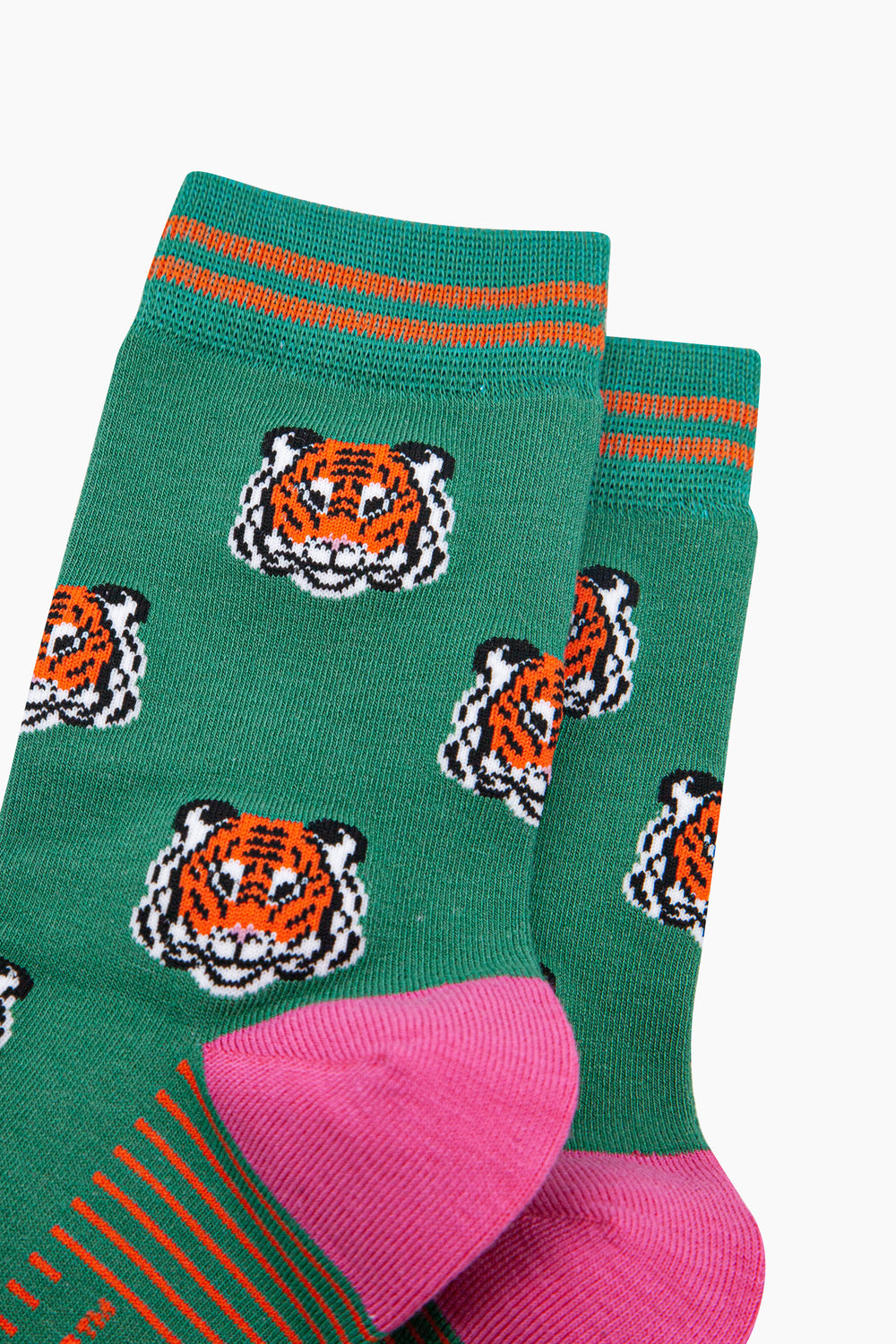 Tiger-Faces-Bamboo-Socks-in-Green-Close-Up